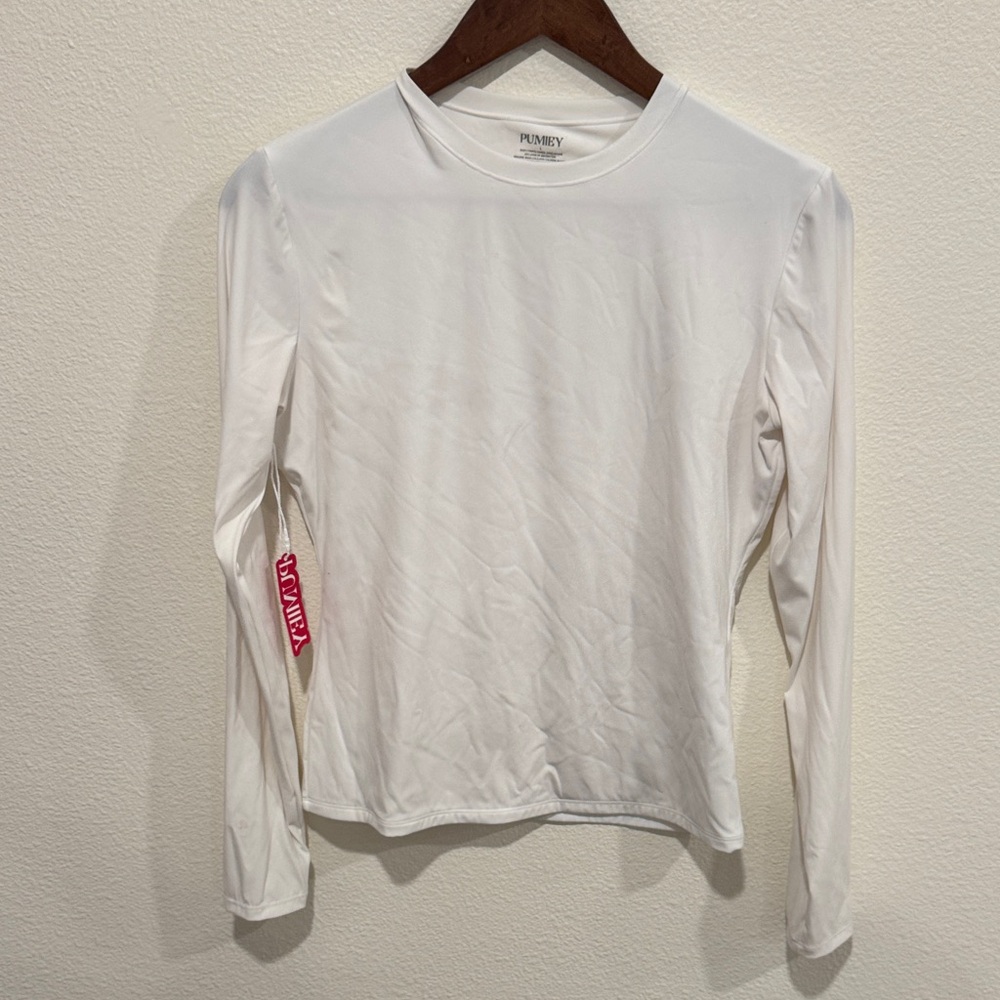 Classic White Long Sleeve Crop Top - Picture 4 of 9